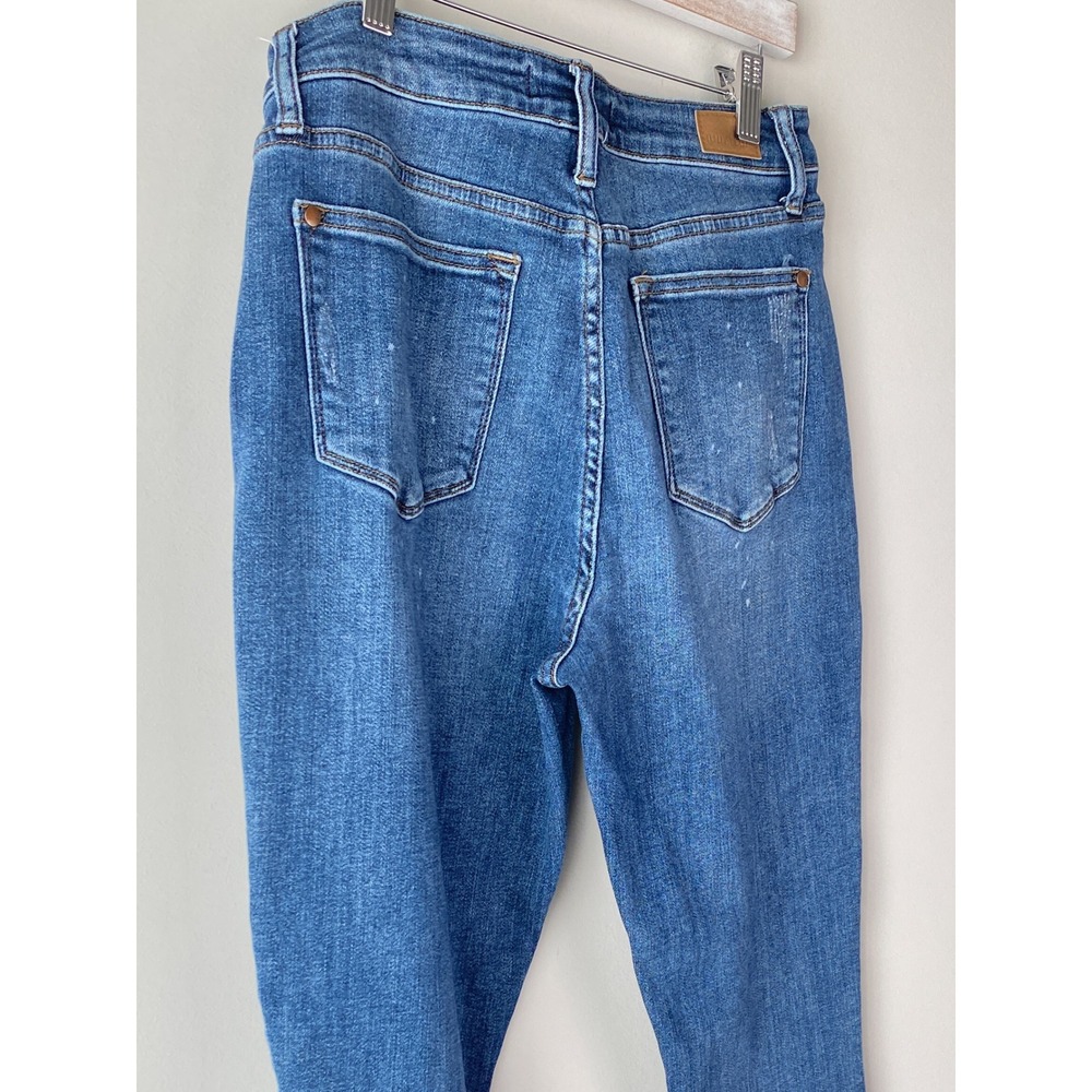 Judy Blue Boyfriend Fit Jeans 29 Blue Medium Wash Splatter High Rise JB82346 - Picture 8 of 12
